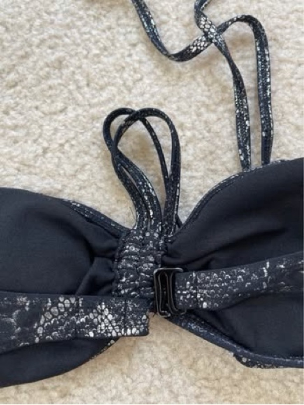 Snake Print Bandeau Bikini Set S Top / XS Bottom - Picture 3 of 6